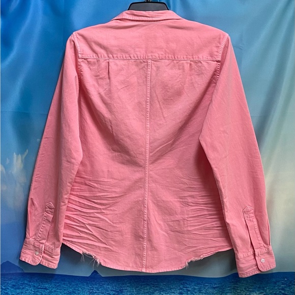 Frank & Eileen BARRY Tailored Button-Up Shirt Famous Denim Size: M Pink - Picture 9 of 16